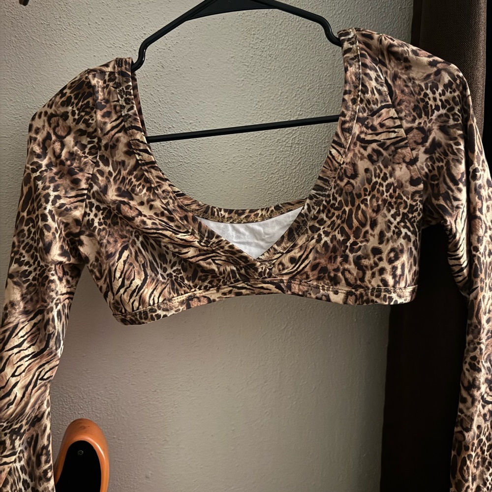 Leopard Print Women's Cropped Top